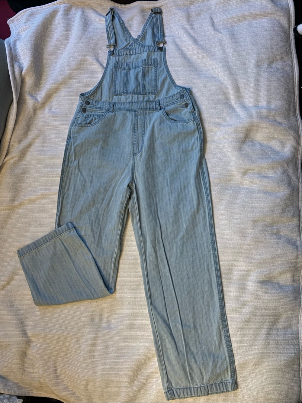Universal Thread Overalls Sz 8 Light Blue Denim Herringbone Cotton Farmcore